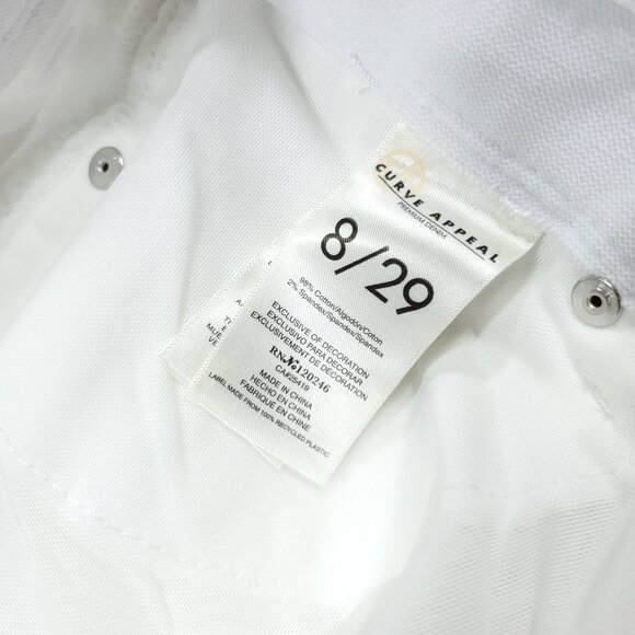 Curve Appeal Rae High Rise Straight Jeans Size 8 29 White Concealed Comfort - Picture 6 of 10